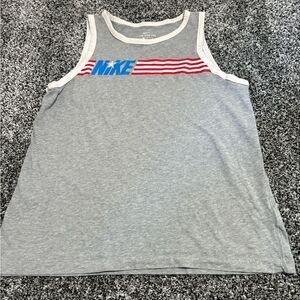 Nike Gray Tank Top for kids with flag design size youth large